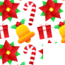 Holiday Pattern Poinsettia & Jingle Bell